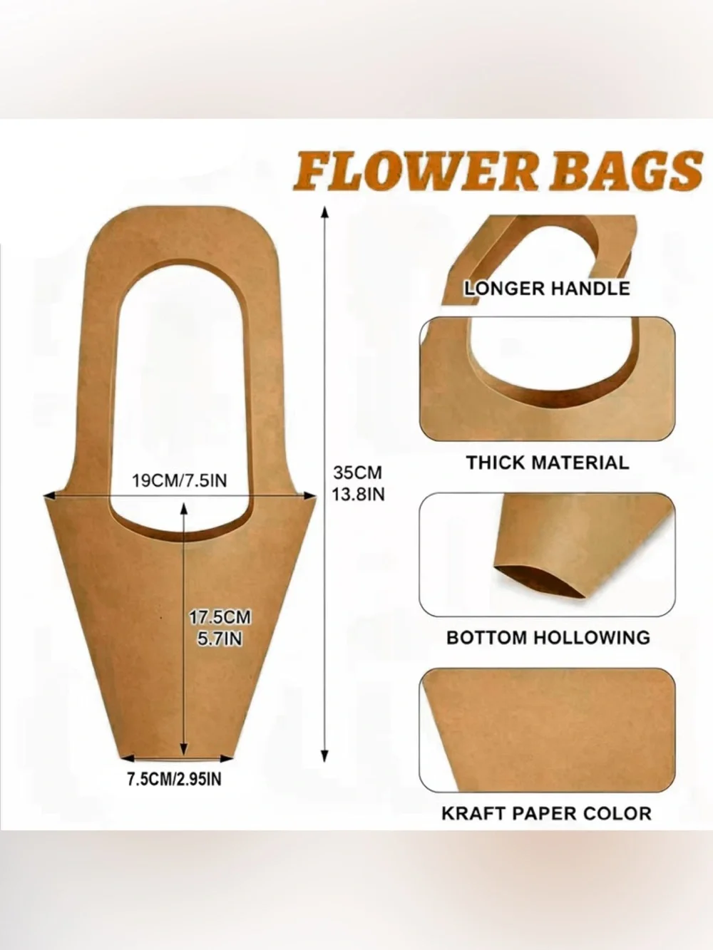 100 Flower Bags  Premium Kraft Paper with 2 Floral Shears